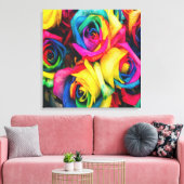 Rainbow Rose Bouquet Leinwanddruck (Insitu (Wohnzimmer))