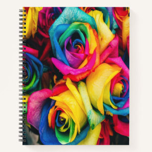 Rainbow Rose Bouquet Notizblock