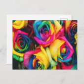 Rainbow Rose Bouquet Postkarte (Vorne/Hinten)
