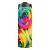Rainbow Rose Bouquet Thermosbecher (Vorderseite)