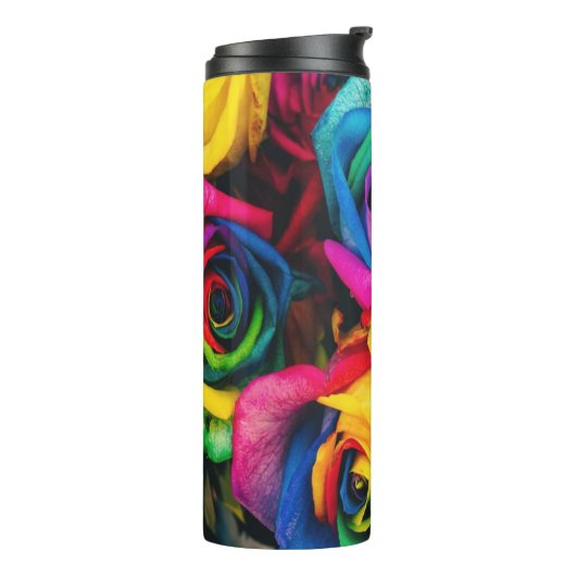 Rainbow Rose Bouquet Thermosbecher (Nach links gedreht)
