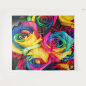 Rainbow Rose Bouquet Wandteppich (Vorderseite (Horizontal))