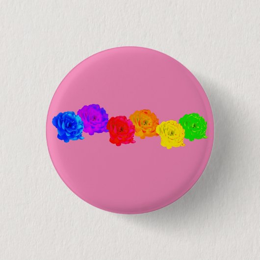 Rainbow-Rose Button (Vorderseite)