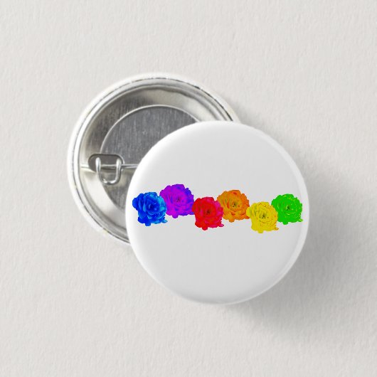 Rainbow-Rose Button (Vorne & Hinten)
