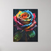Rainbow Rose Canvas Print Leinwanddruck (Vorderseite)