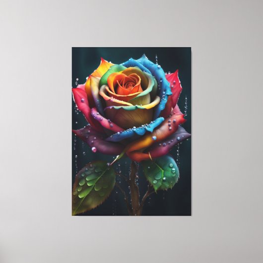 Rainbow Rose Canvas Print Leinwanddruck (Vorderseite)
