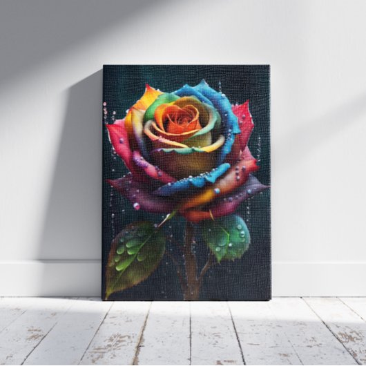 Rainbow Rose Canvas Print Leinwanddruck