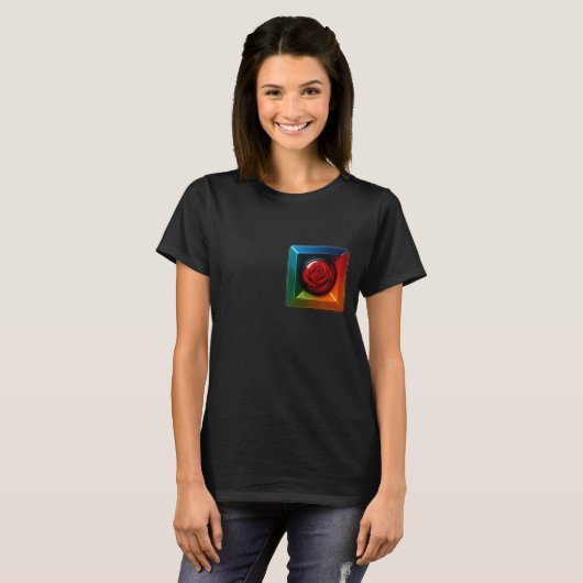 Rainbow Rose Cube T-Shirt (Vorne ganz)