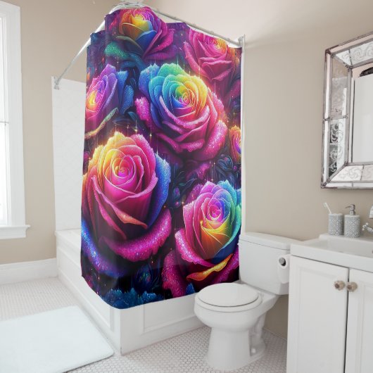 Rainbow-Rose Duschvorhang (Beispiel)