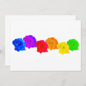 Rainbow-Rose Einladung (Vorne/Hinten)