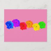 Rainbow-Rose Feiertagspostkarte (Vorderseite)
