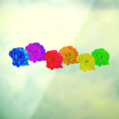Rainbow-Rose Fensteraufkleber (Blatt 3)