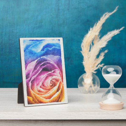 Rainbow-Rose Fotoplatte (Seite)