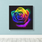Rainbow-Rose-Fraktal Leinwanddruck (Insitu (Holzboden))