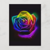 Rainbow-Rose-Fraktal Postkarte (Vorderseite)