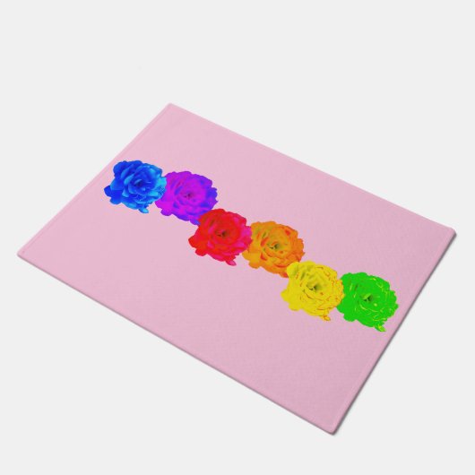 Rainbow-Rose Fußmatte (Schrägansicht)