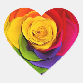 Rainbow Rose Gastgeschenk Hochzeit Gay Pride Herz-Aufkleber