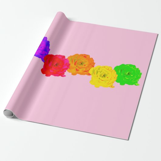 Rainbow-Rose Geschenkpapier (Ungerollt)