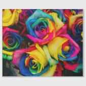 Rainbow-Rose Geschenkpapier (Flach)