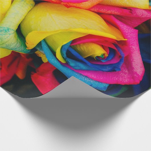 Rainbow-Rose Geschenkpapier (Ecke)