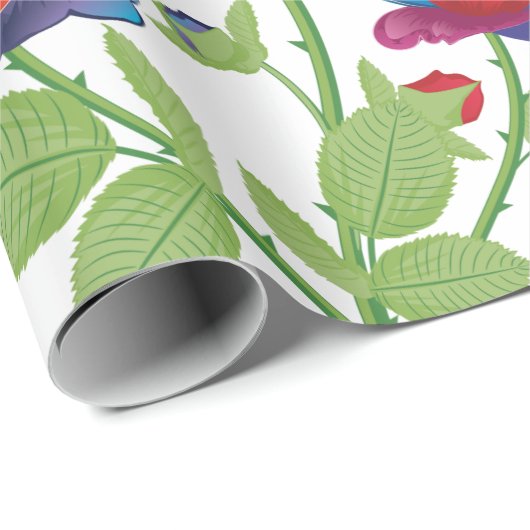 Rainbow-Rose Geschenkpapier (Rolleneckpunkt)