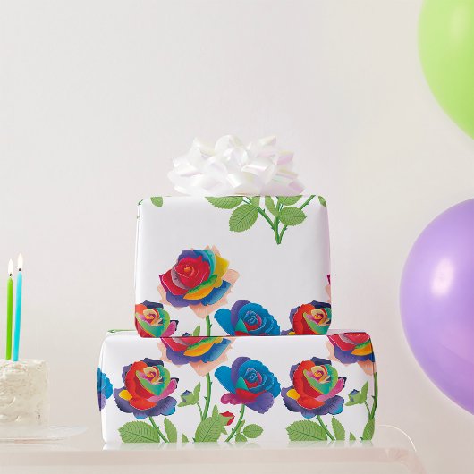 Rainbow-Rose Geschenkpapier