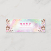 Rainbow Rose Gold Holographic Earring Display Mini Visitenkarte (Rückseite)