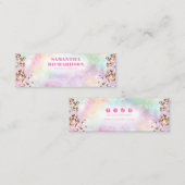 Rainbow Rose Gold Holographic Earring Display Mini Visitenkarte (Vorne/Hinten)