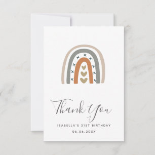 Rainbow-Rose Goldgrauweißgeburt Dankeskarte