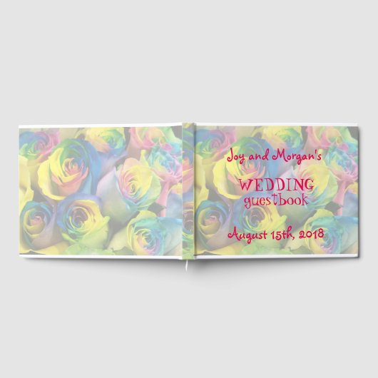 Rainbow-Rose Hochzeitsbuch Gästebuch (Voll)