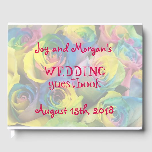 Rainbow-Rose Hochzeitsbuch Gästebuch (Vorderseite)