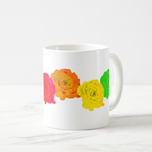 Rainbow-Rose Kaffeetasse (VorderseiteRechts)