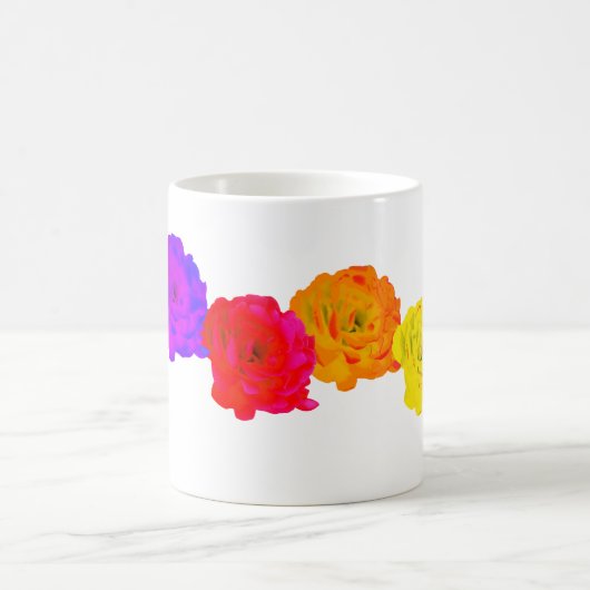 Rainbow-Rose Kaffeetasse (Mittel)