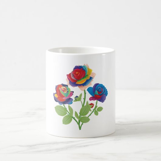 Rainbow-Rose Kaffeetasse (Mittel)