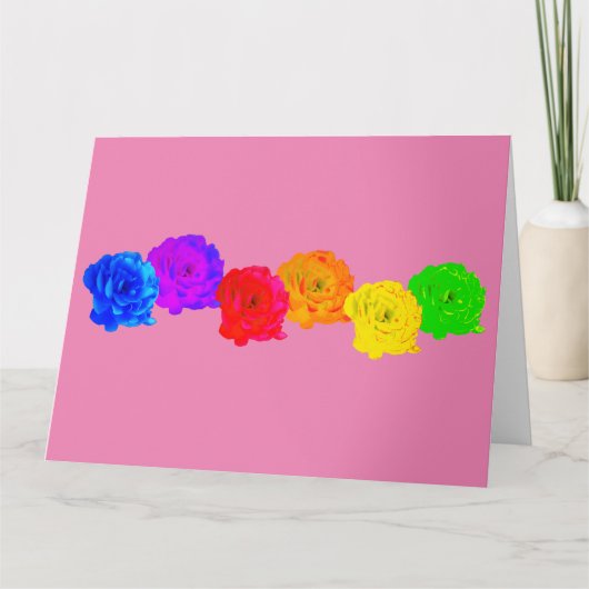 Rainbow-Rose Karte (Vorderseite)