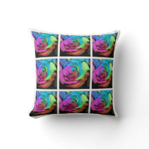 Rainbow Rose Kissen