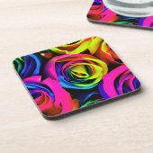 Rainbow-Rose Küstengewässer Set von 6 Getränkeuntersetzer (Linke Seite)