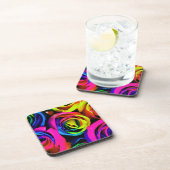 Rainbow-Rose Küstengewässer Set von 6 Getränkeuntersetzer (Rechte Seite)