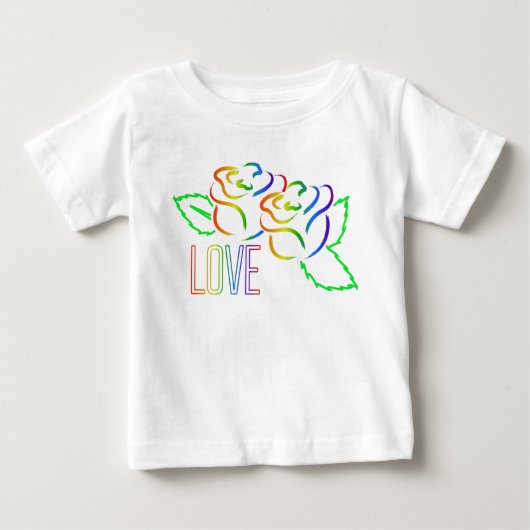 Rainbow-Rose-Liebe Baby T-shirt (Vorderseite)