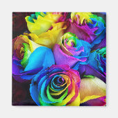 Rainbow Rose Magnet (Vorne)