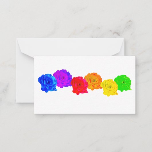 Rainbow-Rose Mitteilungskarte (Vorderseite)