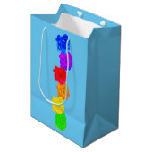 Rainbow-Rose Mittlere Geschenktüte (Vorderseite Schrägansicht)