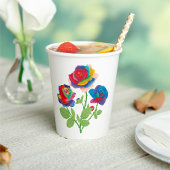Rainbow-Rose Pappbecher
