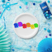 Rainbow-Rose Pappteller (Party)