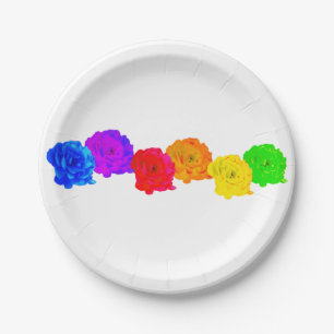 Rainbow-Rose Pappteller