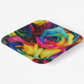 Rainbow-Rose Pappteller (Gewinkelt)