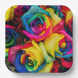 Rainbow-Rose Pappteller