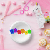Rainbow-Rose Pappteller (Party)