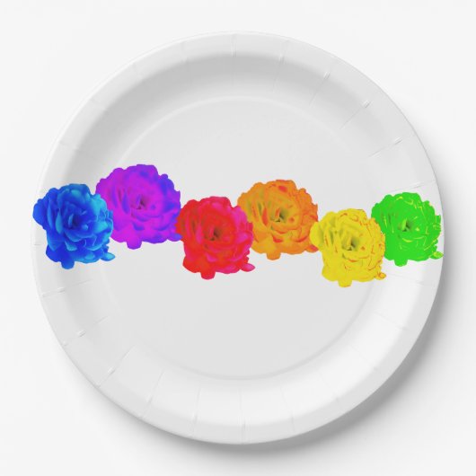 Rainbow-Rose Pappteller (Vorderseite)