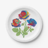 Rainbow-Rose Pappteller (Vorderseite)